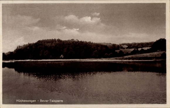 Postcard Hückeswagen in the Oberbergischer Kreis, Bever Dam