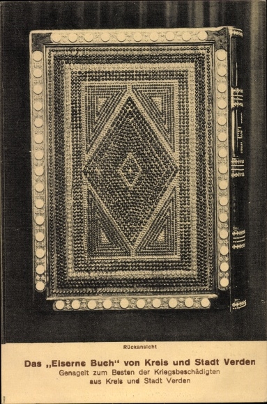 Postcard Verden on the Aller, the iron book of district and city, nailing