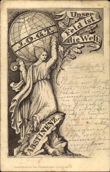 Postcard Abstinence, IOGT, Good Templar Order, Our field is the world