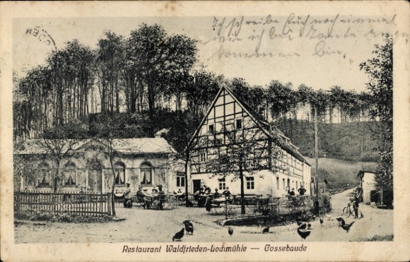 Postcard Dresden Cossebaude, Restaurant Waldfrieden-Lochmühle