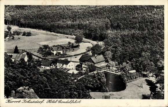 Ak Jonsdorf in der Oberlausitz Sachsen, Gesamtansicht, Hotel Gondelfahrt