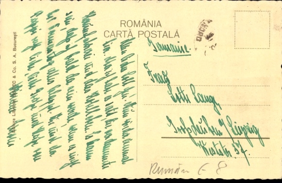Postcard București Bucharest Romania, Insurance Palace, trams
