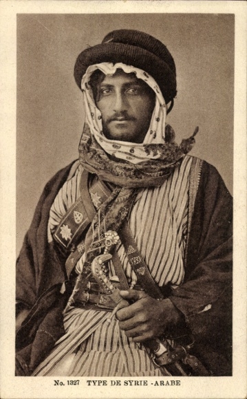 Picture Syria, Arab in traditional costume, portrait