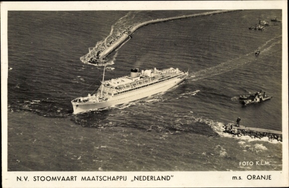 Postcard Stoomvaart Maatschappij Nederland, MS Oranje
