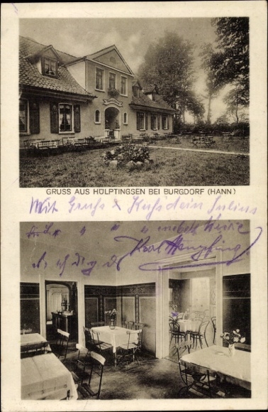 Postcard Hülptingsen Burgdorf in the Hannover region, Restaurant