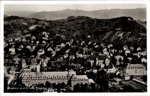 Postcard Bensheim on the Bergstraße Hesse, aerial photograph