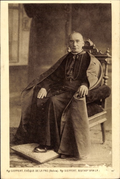 Ansichtkaart La Paz Bolivia, mgr. Siepfent, bisschop