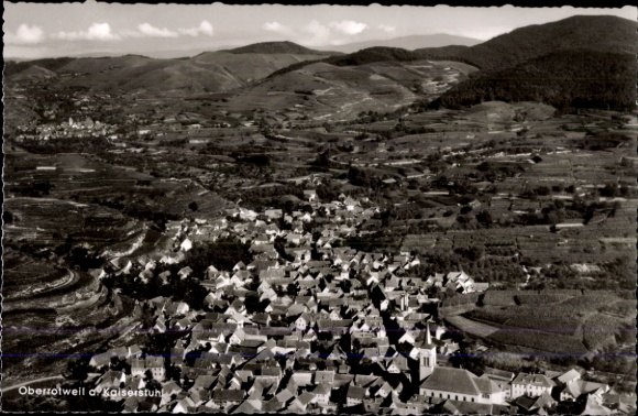 Postcard Oberrotweil Vogtsburg im Kaiserstuhl, aerial photograph