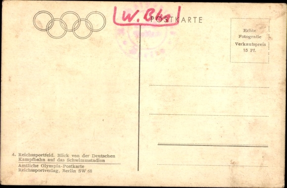 PC Berlin Charlottenburg Westend, Reichssportfeld, view of the German arena on the swimming stadium