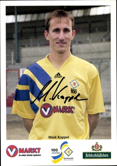 Autograph card footballer Maik Kappel, Eintracht Braunschweig, autograph