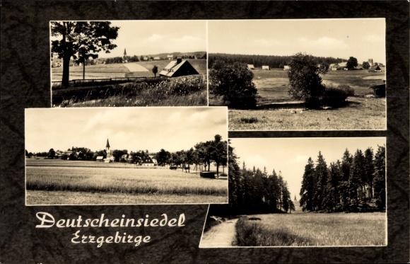 Ansichtkaart Duitse Einsiedel in het Ertsgebergte, panorama, lokaal gedeelte