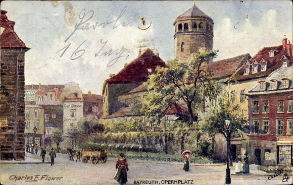 Artist Postcard Flower, Charles, Bayreuth, Opernplatz, Tuck 642