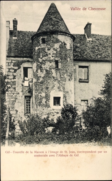 Ak Gif sur Yvette Essonne, Tourelle de la Maison de Saint Jean