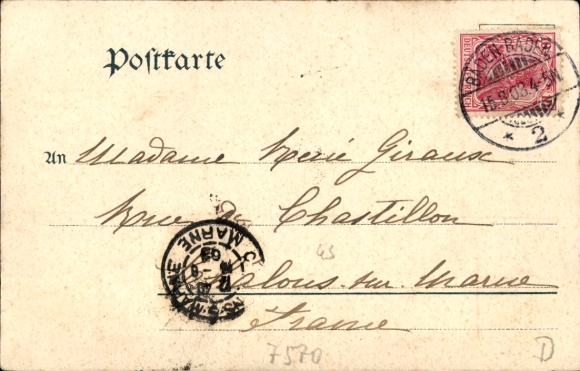 Postcard Baden Baden in the city district of Baden Württemberg, Echo