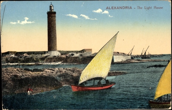 Postcard Alexandria Egypt, lighthouse