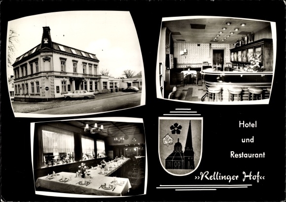 Ak Rellingen in Sleeswijk-Holstein, Hotel Rellinger Hof, eigenaar J. Schleßelmann, binnen en buiten