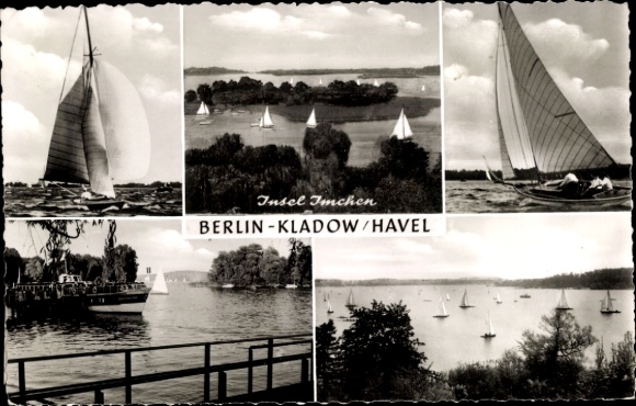 Ak Berlin Spandau Kladow, Havel, Segelboot, Insel Imchen