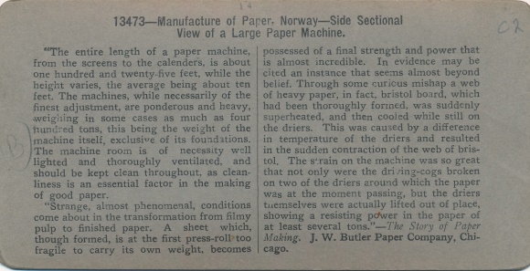 Stereo Photo Skotifos Norwege, Large Paper Machine