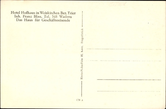 KP Weiskirchen im Saarland, Hotel Hofhaus, widok z zewnątrz, fragment miasta