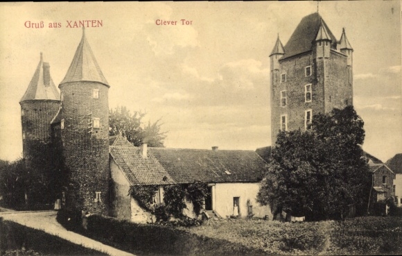 Ak Xanten am Niederrhein, Clever Tor,  Architektur, alte Mauern, Türme