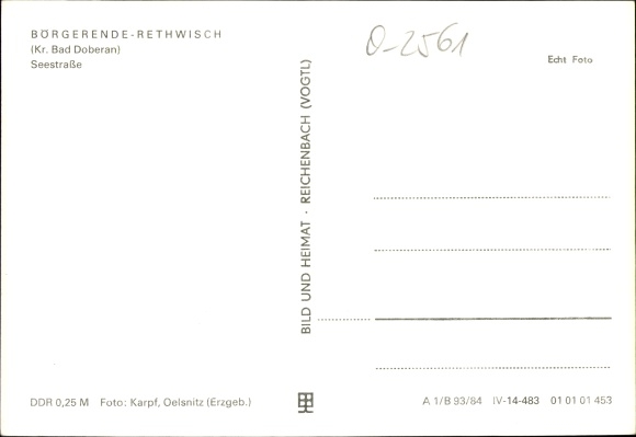 Postcard Börgerende Rethwisch on the Baltic Sea, Seestrasse