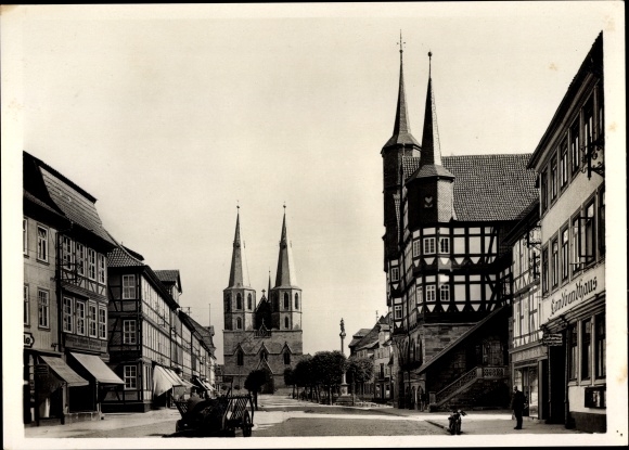 Ak Duderstadt Eichsfeld, Marktstraße, Rathaus, Cyriacuskirche, Gasthaus