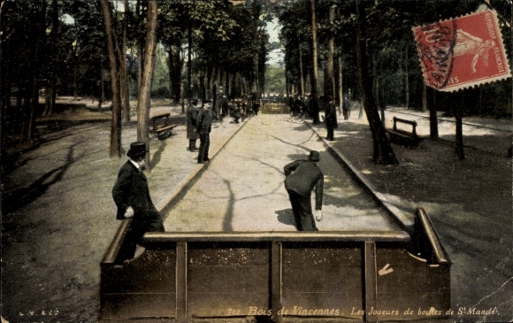 Ansichtkaart Vincennes Val de Marne, De jeu de boulesspelers van Saint Mande