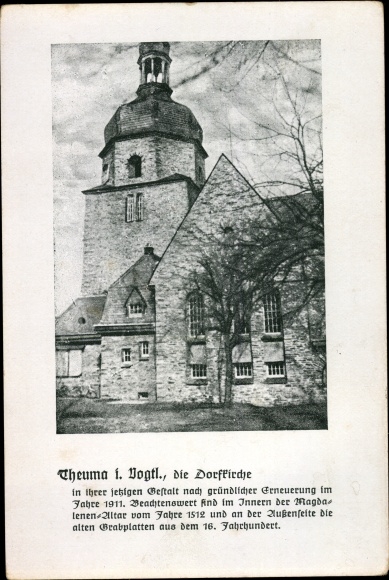Ak Theuma in Vogtland Saksen, dorpskerk