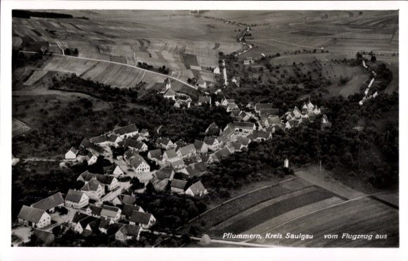 Postcard Pflummern Riedlingen an der Donau Württemberg, aerial photograph