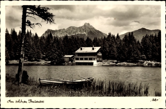 Ak Reutte in Tirol, Alpengasthof und Pension Frauensee, Säuling
