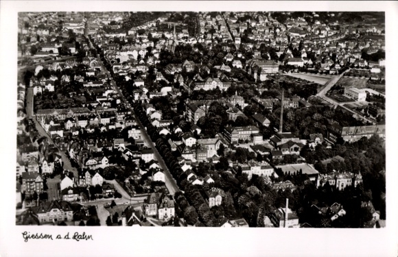 Postcard Gießen an der Lahn Hesse, aerial photograph