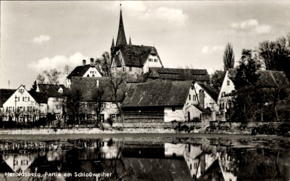 Ak Heroldsberg in Midden-Franken, gedeeltelijk zicht, kasteelvijver