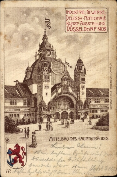 Chromo-Litho Düsseldorf, Industry, Trade Art Exhibition 1902, Main Building, Coat of Arms