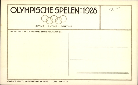 Postcard Amsterdam, Olympic Games 1928, football match Italy Egypt
