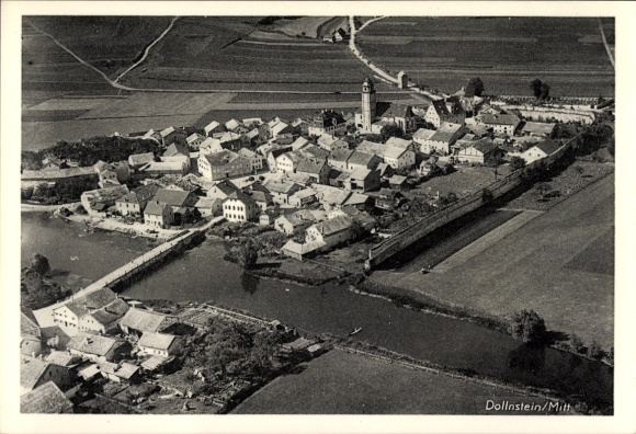 Ak Dollnstein im Altmühltal Mittelfranken Oberbayern, Fliegeraufnahme