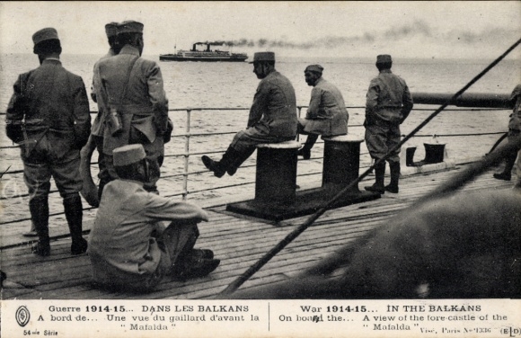 AK In the Balkans, War 1914-15, A view from the foredeck of the Mafalda