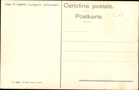 Postcard Castagnola Cassarate Lugano Kt Tessin, Imbarcadero, Steamer