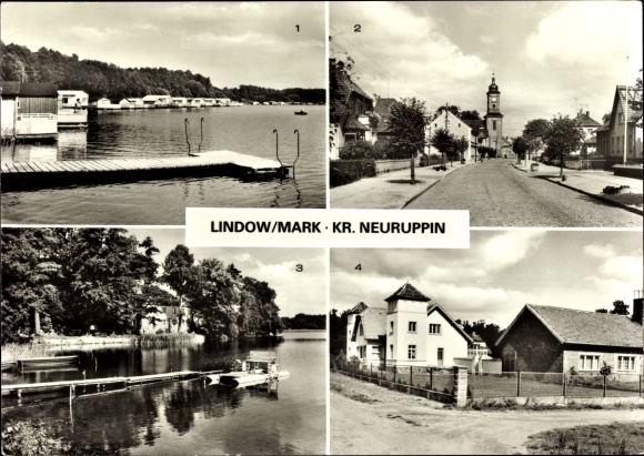 Postcard Lindow id Mark, Gudelacksee, Straße d. Youth, Wutzsee, children&#39;s sanatorium Heinz chapel Schönbirken