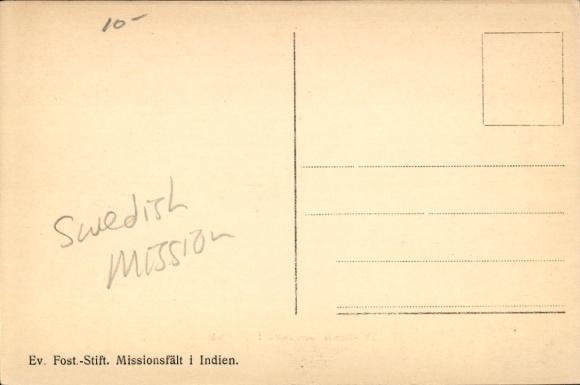 Postcard Bagtari India, Swedish Mission, Missionary Residence