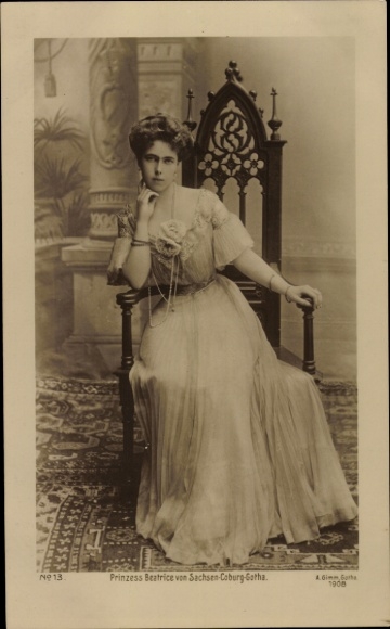 Ak Prinzessin Beatrice von Sachsen Coburg Gotha, Portrait