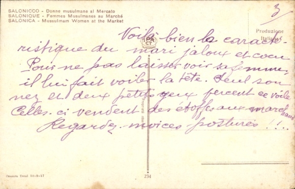 Postcard Thessaloniki Greece, Femmes Musulmanes au Marché