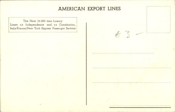 Ak-stoomboot SS Independence, American Export Lines