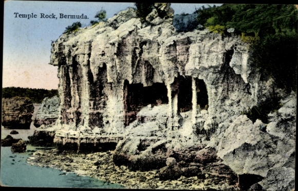 PC Bermuda, Temple Rock, rocks, coastal landscape, colored PC