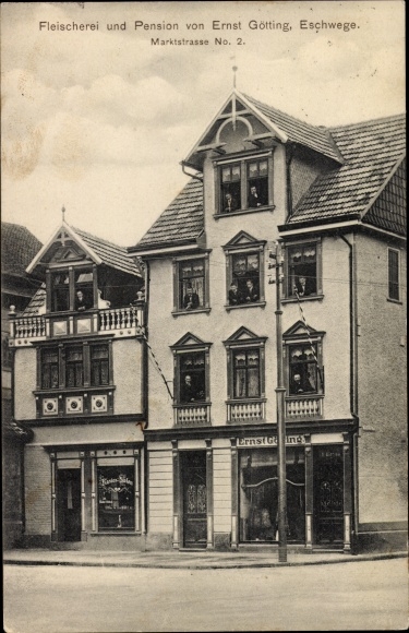 KP Eschwege an der Werra Hesse, sklep mięsny i pensjonat, Marktstraße no. 2