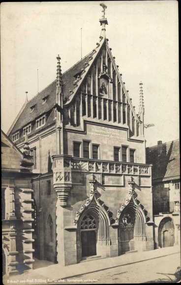 Art Nouveau PC Karlsruhe in Baden, view of a building, architect Hermann Billing