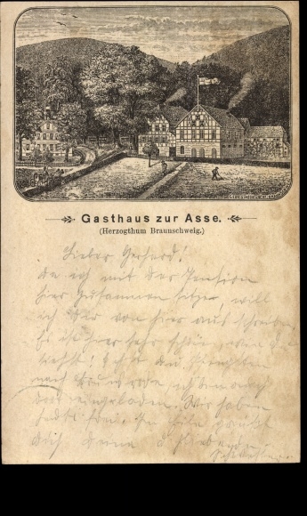 Voorloper litho Wittmar in Nedersaksen, Waldhaus Zur Asse, 1895