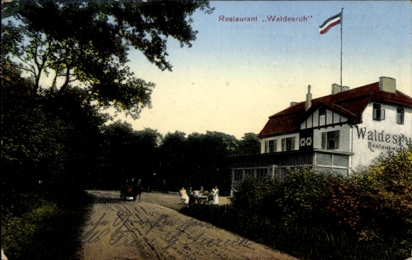 Postcard Hamburg Eimsbüttel Niendorf, Restaurant Waldesruh at Niendorfer Gehölz