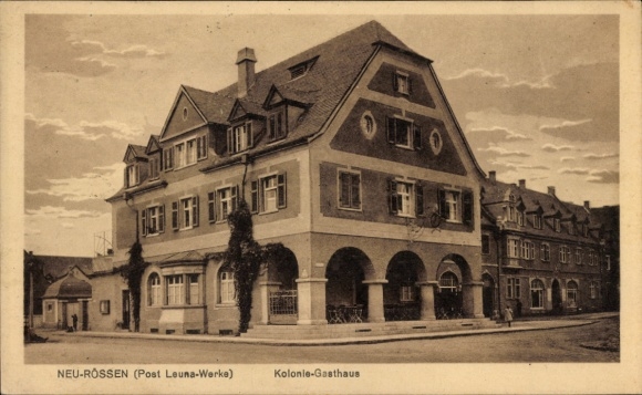 Ak Neu Rössen Leuna an der Saale, Kolonie Gasthaus