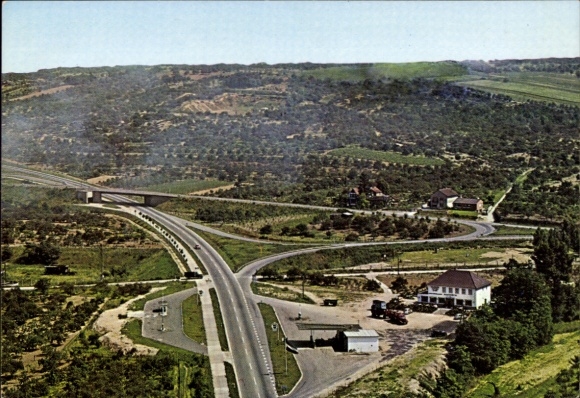 Postcard Heiligenberg Felsberg Gensungen, rest area, aerial photograph