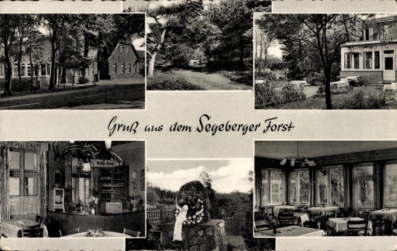 Postcard Bockhorn Bark in Holstein, Gasthaus Waidmannsheil, monument